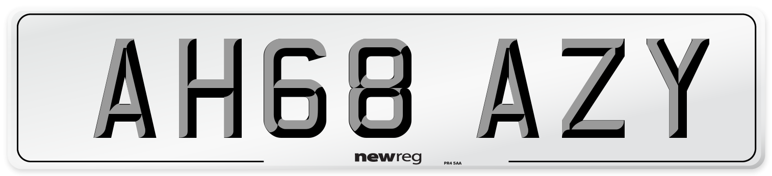 AH68 AZY Number Plate from New Reg